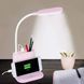 Рожева Акумуляторна настільна LED лампа Bionic Desk Lamp c USB виходом, органайзером та підставкою для смартфона 2050018/1 фото 2