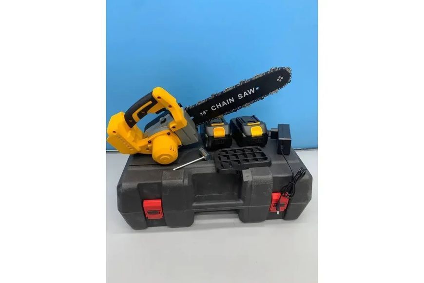 Акумуляторна ланцюгова пилка Electric SAW 16 дюймів у валізі + 2 акумулятори потужна електропилка ND-16 G8772 фото