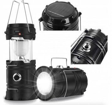 Кемпінгова LED-лампа X-BAIL BL-5800 з ліхтариком і сонячною панеллю BL5800BLAC фото