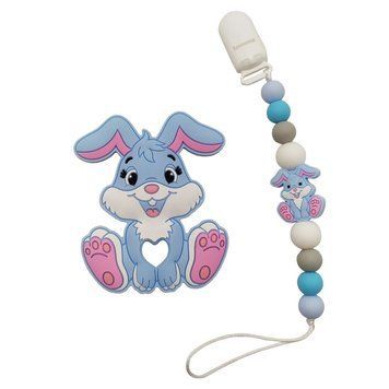 Прорізувач WD210921 Зайчик силіконове намисто Синій WD210921(Blue) фото