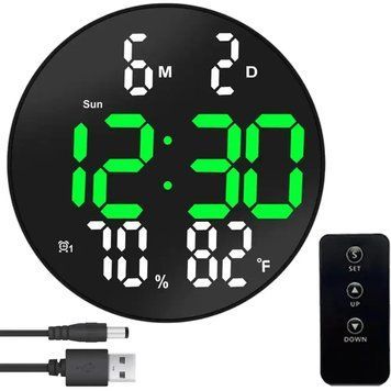 Електронні годинники настінні 26см від USB, DS-3813L / Цифровий годинник на стіну / Настільний LED sp9958 фото