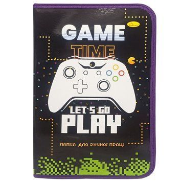 Папка для ручної праці на блискавці А4 "Game time lets go play" АП-1002-7 АП-1002-7 фото