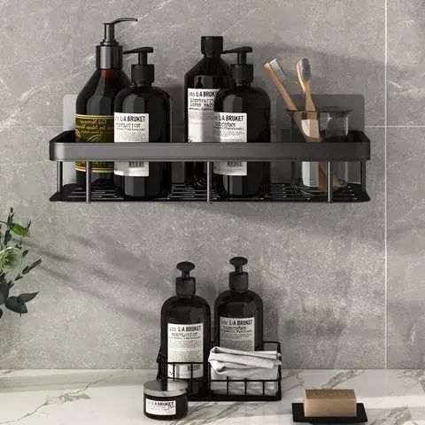 Полиця у ванну (30х13х5, 5см) STORAGE RACK AND197, настінна / Органайзер для ванної кімнати на стіну G7485 фото