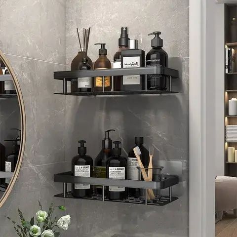 Полиця у ванну (30х13х5, 5см) STORAGE RACK AND197, настінна / Органайзер для ванної кімнати на стіну G7485 фото