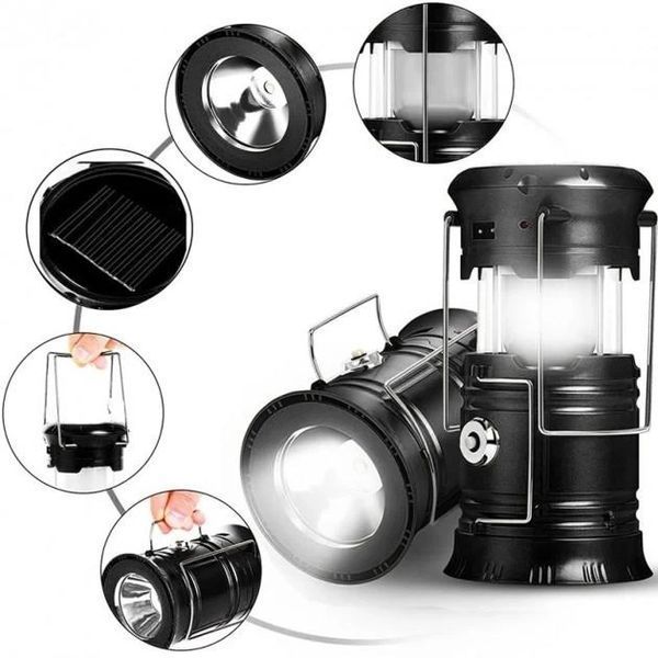 Кемпінгова LED-лампа X-BAIL BL-5800 з ліхтариком і сонячною панеллю BL5800BLAC фото