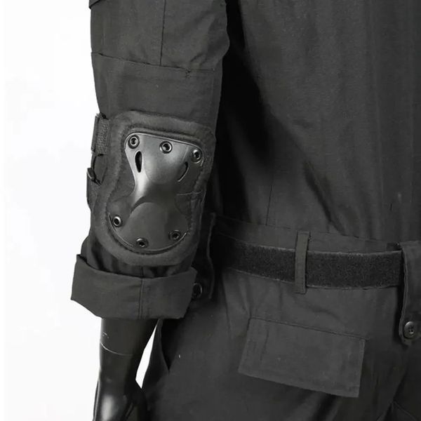 Набір тактичного захисту Eagle KN-04 Black: налокітники та наколінники, нейлон 1KN04 фото