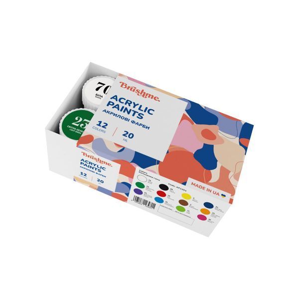 Акрилова фарба глянцева Набір 1201 Brushme AP1201, 12 цветов AP1201 фото