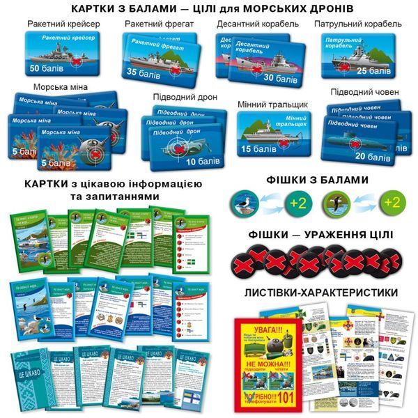 Настільна гра для всієї родини "Морські дрони" 81428 патріотична 81428 фото