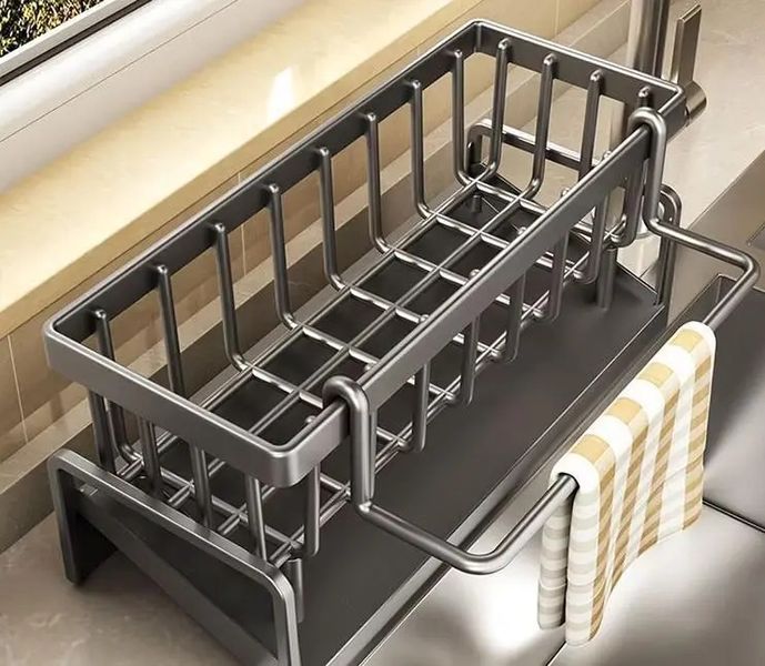Органайзер для кухонної раковини, міцна полиця для раковини, багатофункціональний полиця для зберігання губок та кухонного приладдя SKLM-8 M17048 фото