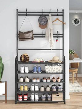 чорна Універсальна вішалка для одягу New simple floor clothes rack 5 полиць 540VENH2/1 фото
