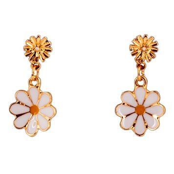 Дитячі сережки "Fashion ромашки" T24626 біло-жовтий T24626 фото