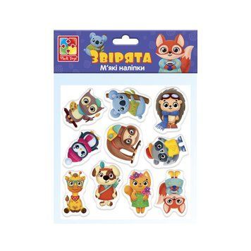 Набір м'яких наклейок "Звірята" Vladi Toys VT4210-10 (укр) VT4210-10 фото