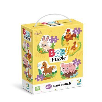 Дитячий пазл 4 в 1 "Baby puzzle. Сільські тварини" DoDo Toys 300686 набір 4 в 1 300686 фото