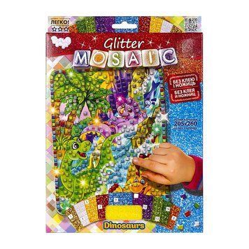 Креативна творчість "Glitter Mosaic Динозаври" БМ-03-09 блискуча мозаїка БМ-03-09 фото