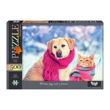 Пазл "Winter day with a friend" Danko Toys C500-14-08, 500 ел. C500-14-08 фото