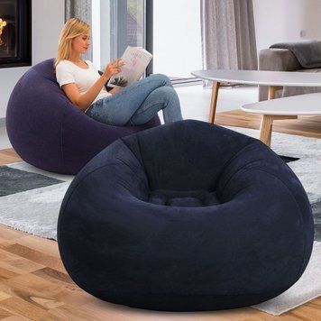 Надувне крісло-пуф Inflatable Sofa / Надувне крісло-мішок 110&times;110&times;85 см Темно-синій G6820/5 фото