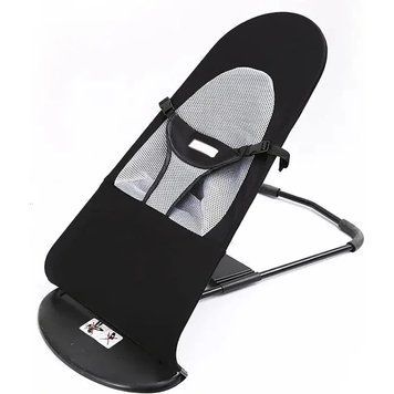 Крісло-шезлонг скачалка Baby Recliner Chair дитячий, чорний MA294 фото