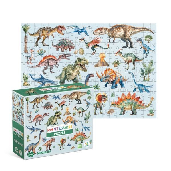 Дитячий пазл Монтессорі "Динозаври" DoDo Toys 200631, 200 елементів 300631 фото
