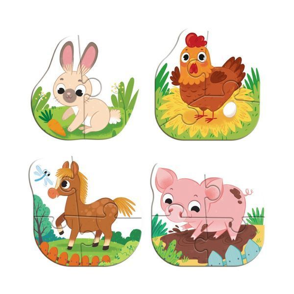 Дитячий пазл 4 в 1 "Baby puzzle. Сільські тварини" DoDo Toys 300686 набір 4 в 1 300686 фото