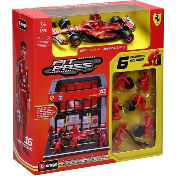 Ігровий набір Формула-1 "Pit Pass Ferrari SF-24" Bburago 18-36862 (#16) 18-36862 (#16) фото