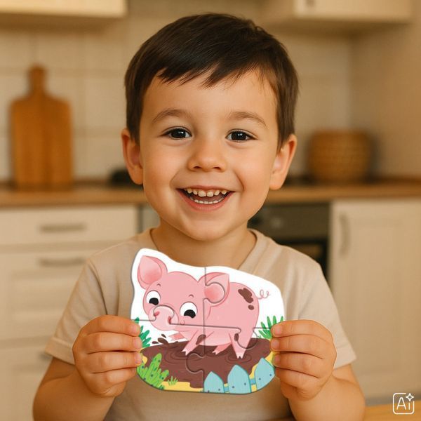 Дитячий пазл 4 в 1 "Baby puzzle. Сільські тварини" DoDo Toys 300686 набір 4 в 1 300686 фото