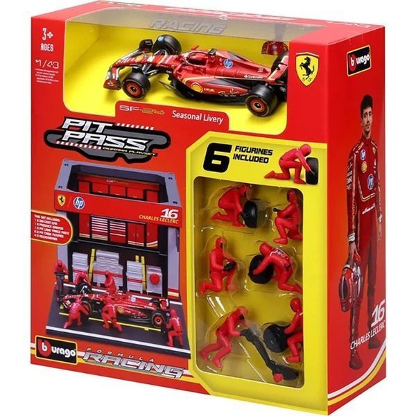 Ігровий набір Формула-1 "Pit Pass Ferrari SF-24" Bburago 18-36862 (#16) 18-36862 (#16) фото