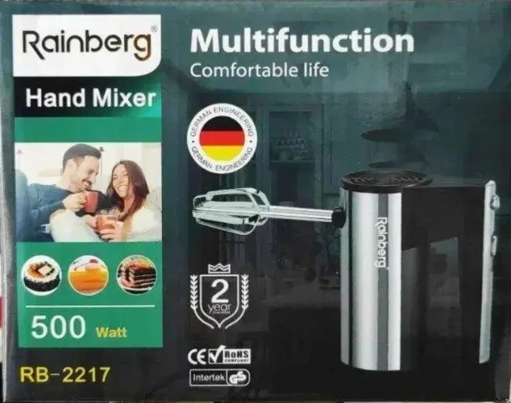 Міксер ручний Rainberg RB-2217 5 швидкостей 500W RB2217 фото