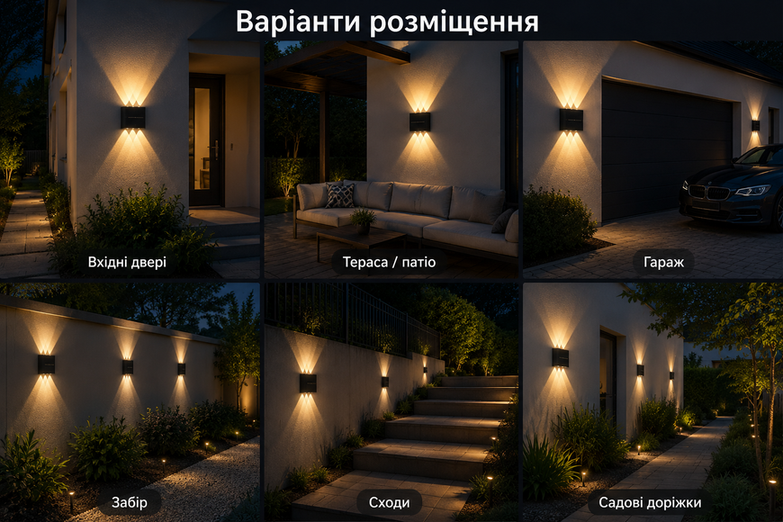 Світильник на сонячній батареї / Фасадний ліхтар 6 LED 2019023 фото
