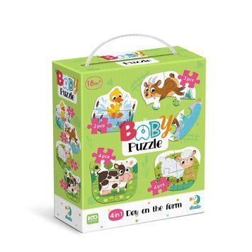 Дитячий пазл 4 в 1 "Baby puzzle. День на фермі" DoDo Toys 300687 набір 4 в 1 300687 фото