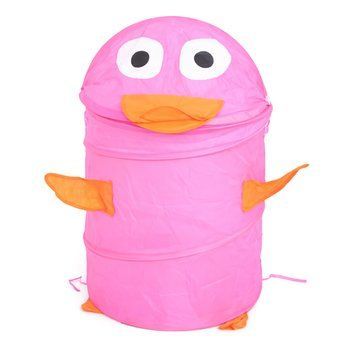 Кошик для іграшок "Рожева Качечка" M 1039(Pink) діаметр 37 см, висота 47/57 см, з кришкою M 1039(Pink) фото