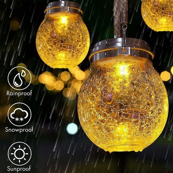 Декоративна кришталева скляна LED куля для тераси / Садовий ліхтар на сонячній батареї garden light jar sp10500 фото