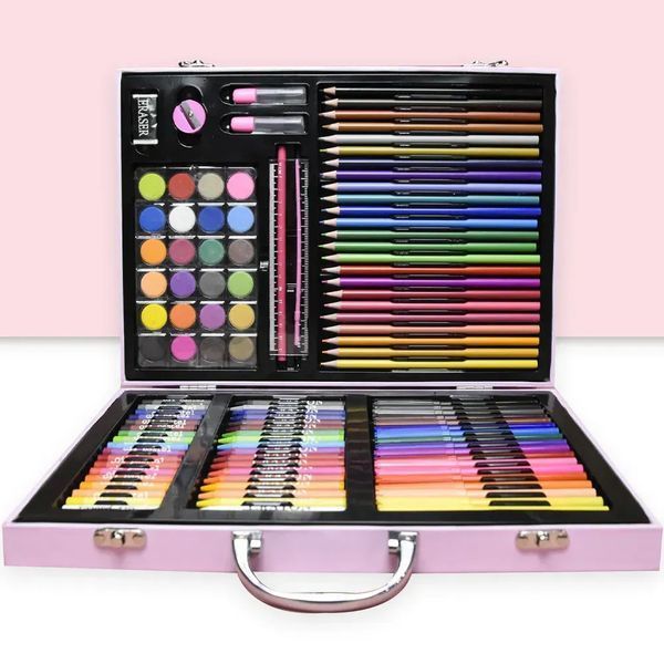 Набір для малювання в кейсі 128 предметів Рожевий MA797pink фото