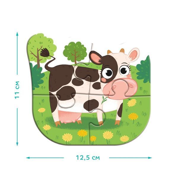 Дитячий пазл 4 в 1 "Baby puzzle. День на фермі" DoDo Toys 300687 набір 4 в 1 300687 фото