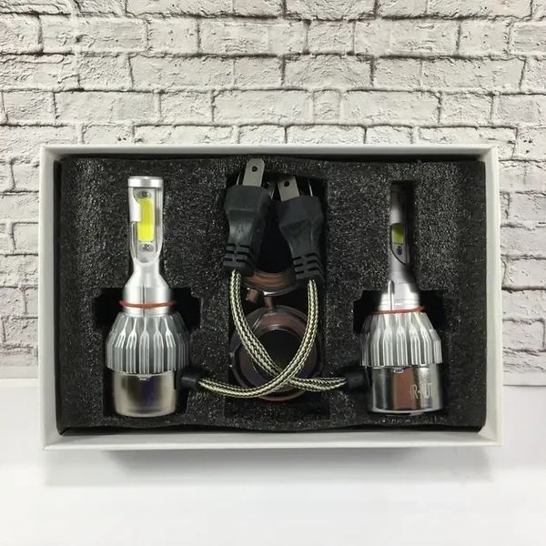 Комплект автомобільних світлодіодних LED ламп з охолодженням С6 LED H4 LED-лампи для авто 3800 Лм С6H4 фото