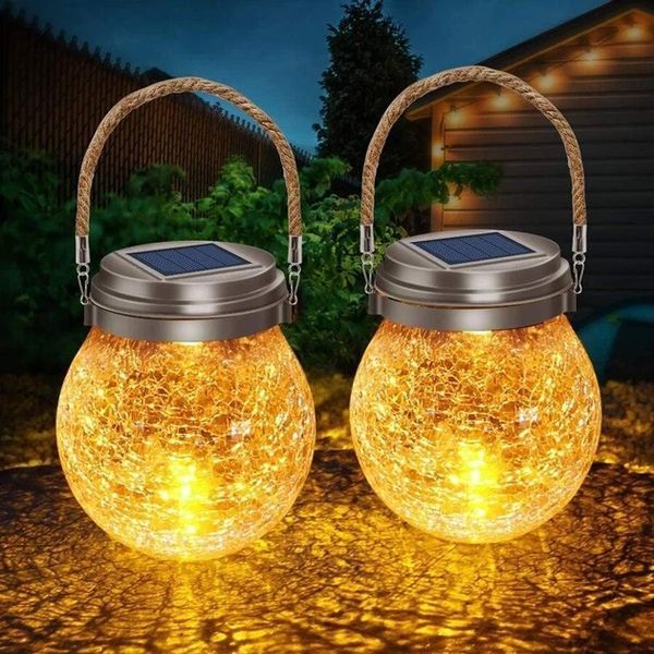 Декоративна кришталева скляна LED куля для тераси / Садовий ліхтар на сонячній батареї garden light jar sp10500 фото