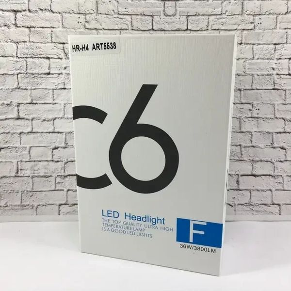 Комплект автомобільних світлодіодних LED ламп з охолодженням С6 LED H4 LED-лампи для авто 3800 Лм С6H4 фото