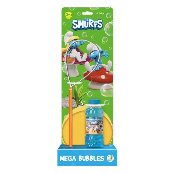 Мильні бульбашки "Mega Bubbles з тарілкою The Smurfs" 200637 об'єм 450 мл 200637 фото