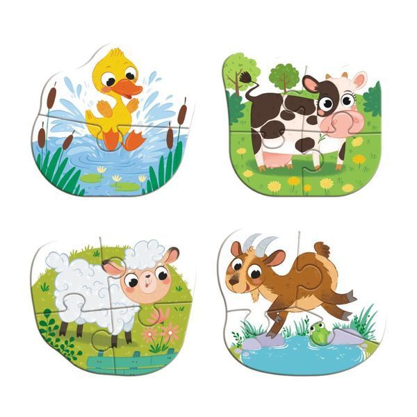 Дитячий пазл 4 в 1 "Baby puzzle. День на фермі" DoDo Toys 300687 набір 4 в 1 300687 фото