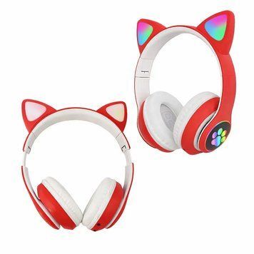 Бездротові навушники Cat STN-28 / Гарнітура з мікрофоном FM радіо Bluetooth червоний 2050011/1 фото