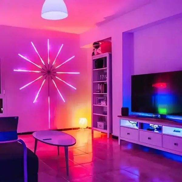 Світлодіодна RGB стрічка Феєрверк з пультом та Bluetooth від USB, 5V 213 LED Dyd28 фото