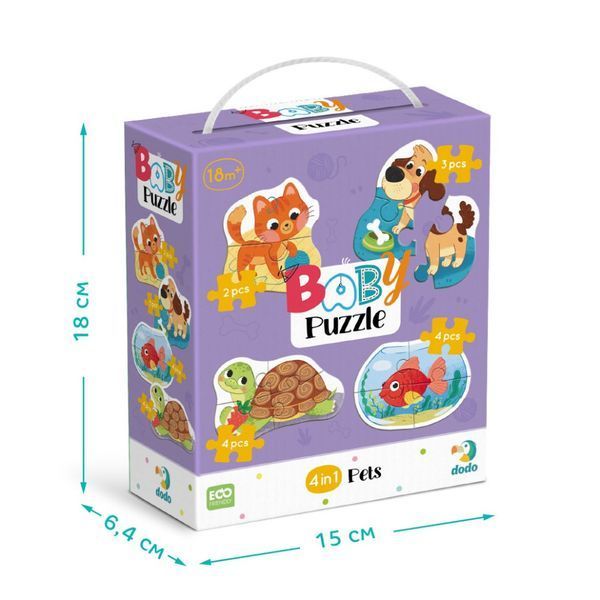 Дитячий пазл 4 в 1 "Baby puzzle. Домашні тварини" DoDo Toys 300688 набір 4 в 1 300688 фото