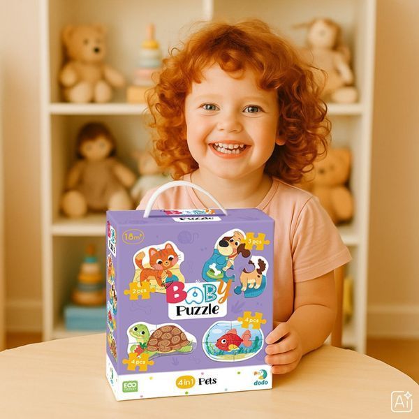 Дитячий пазл 4 в 1 "Baby puzzle. Домашні тварини" DoDo Toys 300688 набір 4 в 1 300688 фото