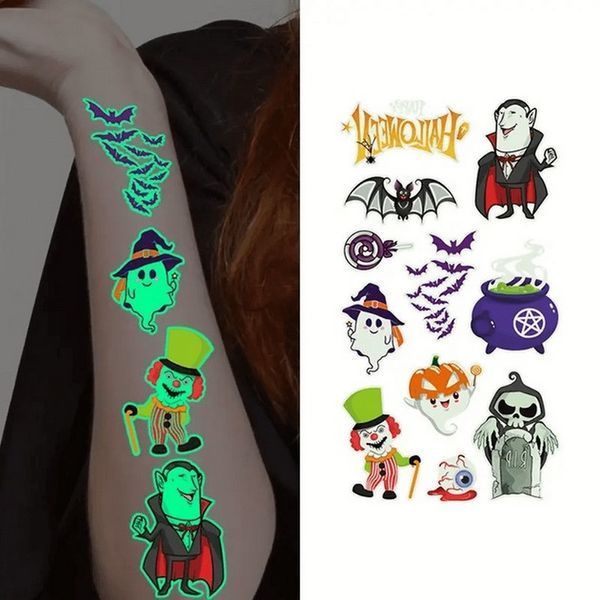 Набір дитячих тимчасових тату "Halloween glow" kids-tatto-halloween-glow-set-1 kids-tatto-halloween-glow фото