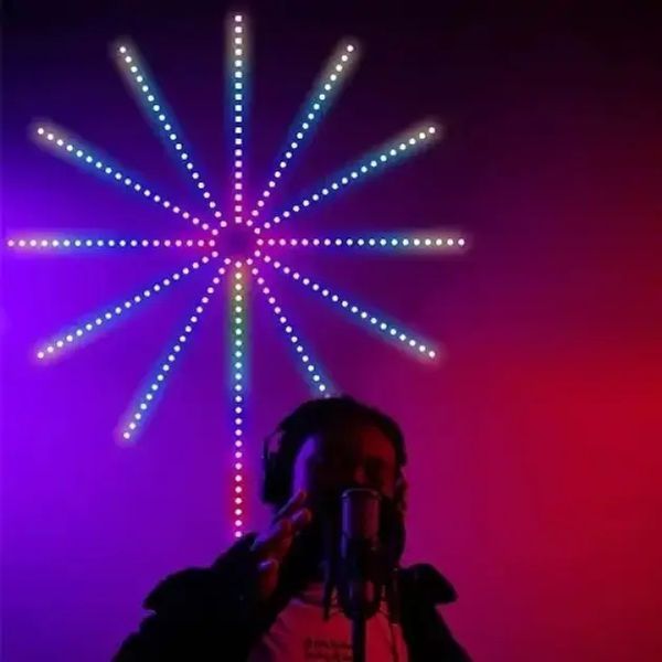 Світлодіодна RGB стрічка Феєрверк з пультом та Bluetooth від USB, 5V 213 LED Dyd28 фото