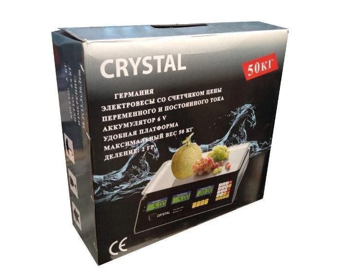 Ваги електронні торгові з лічильником ціни Crystal CT-500 до 50 кг CT500 фото