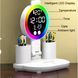 Акумуляторна LED лампа / Настільна лампа з 4 плафонами, RGB-підсвічуванням, годинником та вентилятором M17670 фото 3