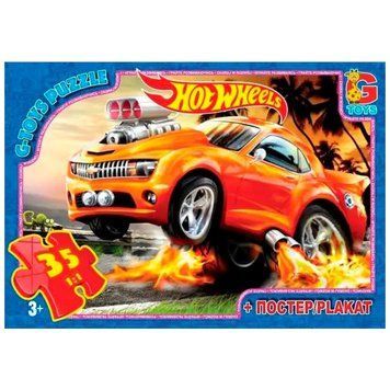Пазли дитячі "Hot Wheels" FW701, 35 елементів FW701 фото