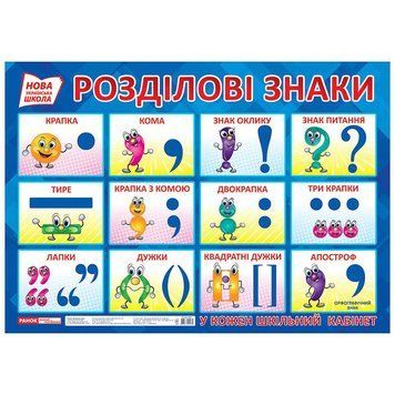 Навчальний плакат Розділові знаки 15104144 формат 50 х 70 см 15104144 фото
