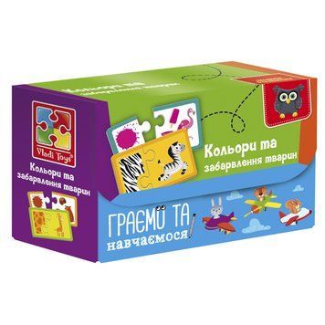 Пазли "Знайди пару. Кольори та забарвлення тварин" VT5003-02 Укр VT5003-02 фото