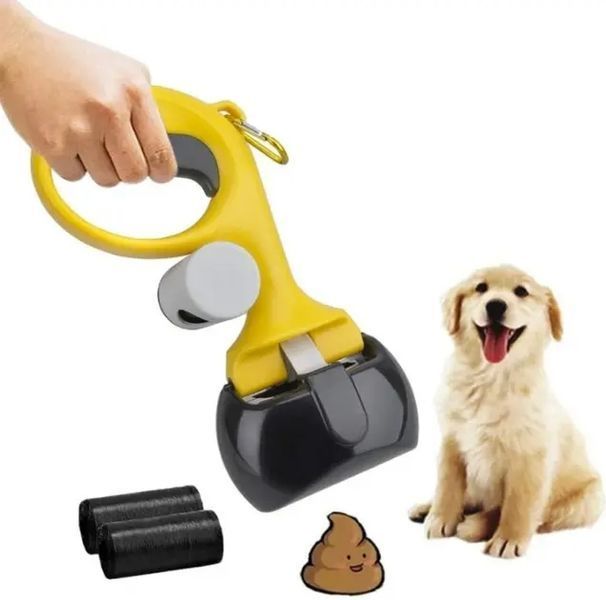 Автоматичний совок для збирання Pooper Scooper 25 x 11 x 9 см / Щипці для збирання з карабіном та мішками в комплекті VEN1204 фото